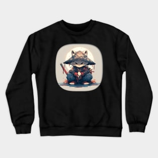 Cat Japanese Samurai Crewneck Sweatshirt